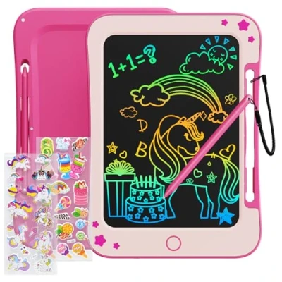 Abbildung von TEKFUN LCD Schreibtafel Kinder Spielzeug ab 3 4 5 6 7 Jahre alt Junge Mädchen, 8,5 Zoll Zaubertafel Maltafel für Geburtstag Weihnachten Geschenk (Rosa)