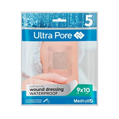 Abbildung von Medrull 100% Wasserfestes 9x10cm Wundpflaster Pflaster Steril, Transparent, Starker Halt Schützt bei Schnittwunden &amp; Kratzer Ideal zum Duschen, Sport, Baden 5 Stück
