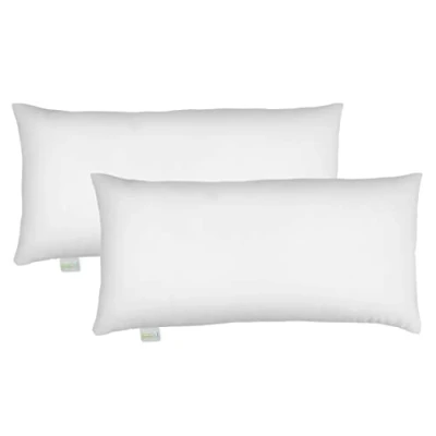 Abbildung von Bodyprotect Ecoline Kopfkissen 2 Stück 40 x 80 cm, 2er Set Kissen, Doppelpack Bettwaren aus 100% Mikrofaser, waschbar, weiß