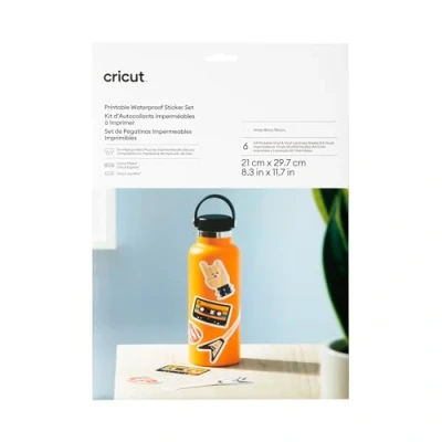 Abbildung von Cricut Bedruckbares, wasserfestes Aufkleberset A4 (6 Stk.), White