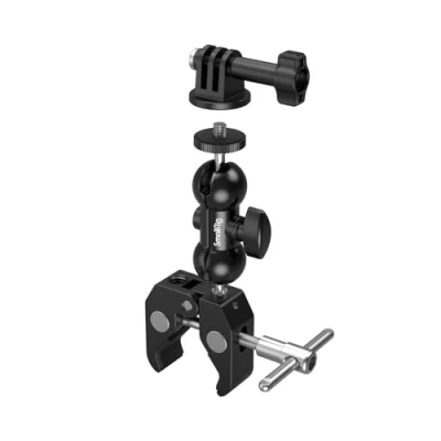 Abbildung von SMALLRIG Upgrade Camera Mount Clamp, Mini Magic Arm mit Super Klammer with Non Slip Threads, Tragfähigkeit 1,5kg für Gopro, Kamerahalterung Klemme 360 Kugelkopfarm 1138B