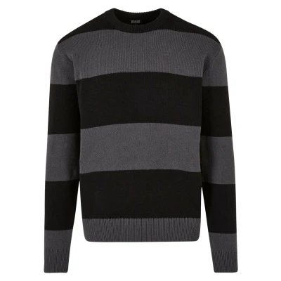 Abbildung von Urban Classics Heavy Striped Strickpullover, Herren, Größe: Small, Black darkshadow