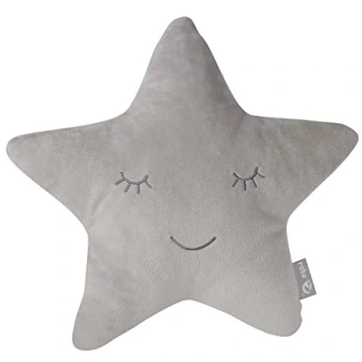 Abbildung von roba Kuschelkissen in Stern Form Style Flauschiges Deko Kissen für Baby &amp; Kinderzimmer Mädchen Jungen Grau