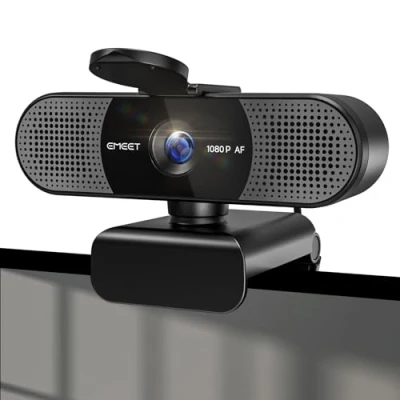 Abbildung von EMEET HD Webcam C960 AF 1080P mit Objektivabdeckung &amp; Dual Mikrofon, 360 Streaming Kamera PDAF Automatische Lichtkorrektur, Plug Play, Ideal für Linux, Win10, Mac OS