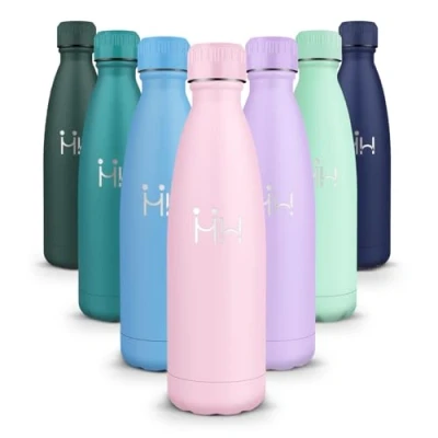 Abbildung von HoneyHolly Trinkflasche Edelstahl, Kinder, 500ML BPA frei, Thermosflasche, Wasserflasche Doppelwandig, Kohlensäure Geeignet, Sport für Fitness, Gym, Fahrrad