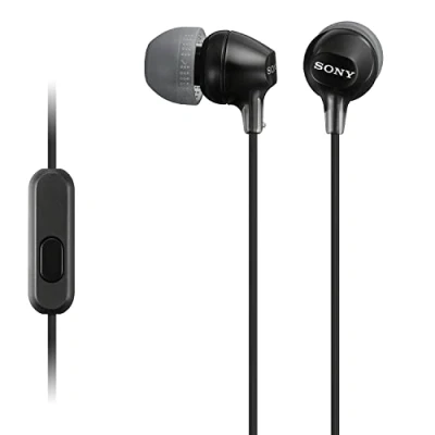 Abbildung von Sony MDR EX15AP In Ear Kopfhörer (mit Headsetfunktion, integriertes Mikrofon) schwarz