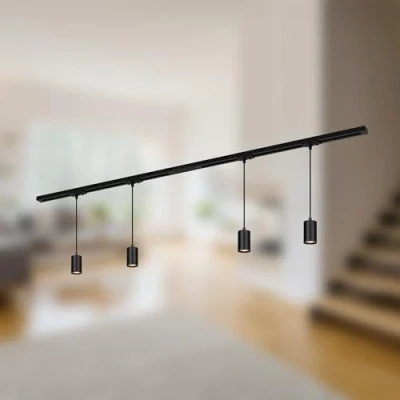 Abbildung von Schienensystem RAIL 230 V, schwarz, 4 Pendel, Länge 1,5 m
