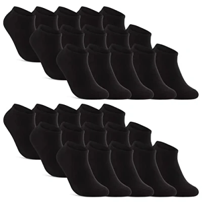 Abbildung von 10 20 30 Paar Sneaker Socken Herren Damen Schwarz Weiß Grau Baumwolle 16900 (30x 39 42)