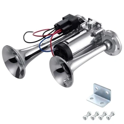 Abbildung von Rupse Hupe Luft Horn, Lufthorn Drucklufthorn auto Horn mit Kompressor 118db 12V für PKW LKW Booten Motorrädern