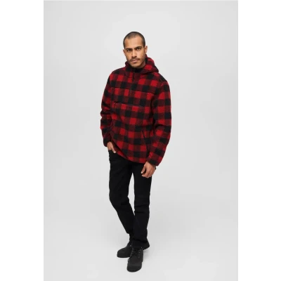 Abbildung von Brandit Fleecepullover, Herren, Größe: Medium, Red/black/white