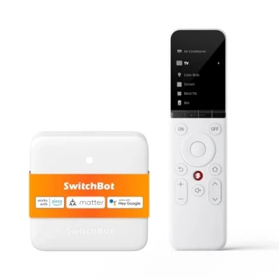 Abbildung von SwitchBot Universal Remote mit Hub Mini Matter Enabled, All in One Smart Fernbedienung anpassbarer App, steuert IR /Bluetooth Geräte, kompatibel TV/Klimaanlage/SwitchBots und vielem mehr