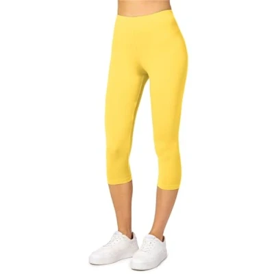 Abbildung von Merry Style Damen Leggings 3/4 Capri aus Viskose MS10 144 (Gelb, XL)