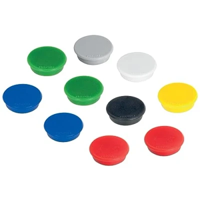 Abbildung von FRANKEN Magnete Stark Rund, 10 Stück, Hochwertige Haftmagnete für Büro, Haushalt, Werkstatt mit hoher Haftkraft, ideal Whiteboards, Kühlschrank, Plantafeln oder Schaukästen, 38 mm, Bunt, HMS36 99