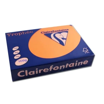 Abbildung von Clairefontaine 1765C Ries Druckerpapier / Kopierpapier Trophee, intensive Farben, DIN A4, 160g, 250 Blatt, Orange, 1