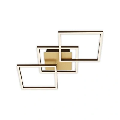 Abbildung von BRILONER Leuchten Deckenlampe LED, Stufenweise Dimmbar, schwenkbare Deckenleuchte LED Frame, goldfarbig braun, 763x368x73 mm, 3217 017