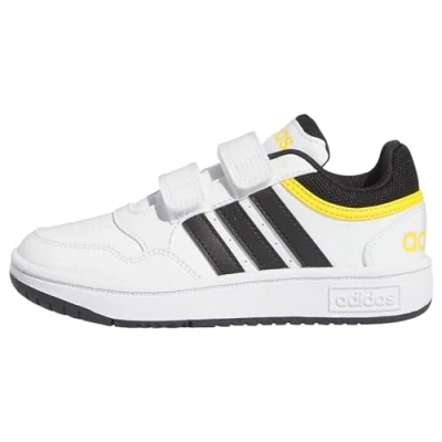 Abbildung von adidas Hoops Lifestyle Basketball Hook and Loop Shoes Schuhe, Cloud White/Core Black/Bold Gold, 28 EU