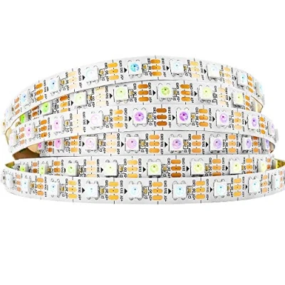 Abbildung von BTF LIGHTING WS2812B 5M 60 LEDs/Pixels/m WS2812 300LEDs RGB adressierbare Streifen mit 5050 SMD LEDs 5V Weiße Leiterplatte IP30 NichtWasserdicht(Nicht inhalt Netzteil und Controller)