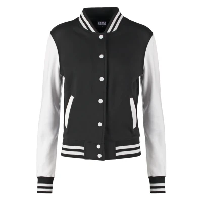 Abbildung von Urban Classics Ladies 2TONE College Sweatjacket Bomberjacke, Damen, Größe: 3XL, Black/white
