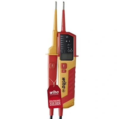 Abbildung von Wiha Spannungs und Durchgangsprüfer 0,5 1.000 V AC, CAT IV inkl. 2x AAA Batterien I Photovoltaik tauglich LED Anzeige (45217)