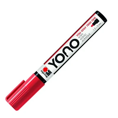 Abbildung von Marabu 12400103125 YONO Marker, Kirsche 125, vielseitiger Acrylstift mit japanischer Rundspitze 1,5 3 mm, wasserbasiert, lichtecht und wasserfest, für nahezu alle Untergründe