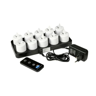 Abbildung von DUNI Led Set Moving Flame warm white 10 Stück wiederaufladbar 192536