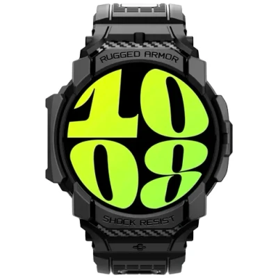 Abbildung von Spigen Rugged Armor Pro Hülle Schwarz Samsung Galaxy Watch 7 44mm