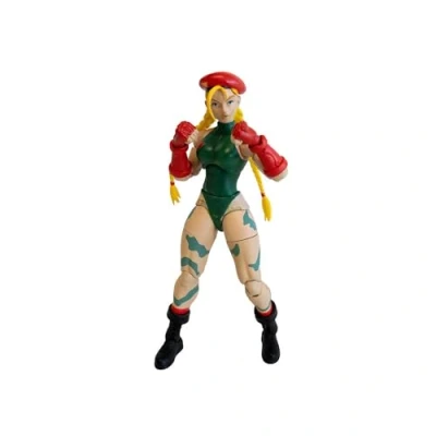 Abbildung von Jada Toys Street Fighter Figur Cammy (15 cm) bewegliche Sammel und Actionfigur aus 2: The Final Challengers, mit alternativem Kopf, Händen Zubehör, ab 13 Jahre