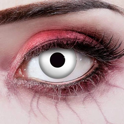 Abbildung von aricona Kontaktlinsen Weiße UV ohne Stärke Farbige mit Spezialeffekt für Halloween, Karneval, Fasching, Cosplay, 2 Stück