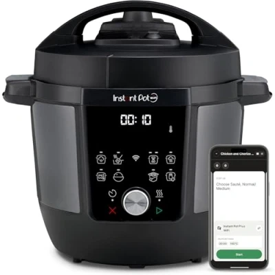 Abbildung von Instant Pot Plus 9 in 1 Multikocher 5,7 l Gebürsteter Edelstahl, Schnellkochtopf, Schongarer, Reiskocher, Sauteuse, Joghurtbereiter, Speisenwärmer, Dampfgarer, Vakuumgarer, Sterilisator