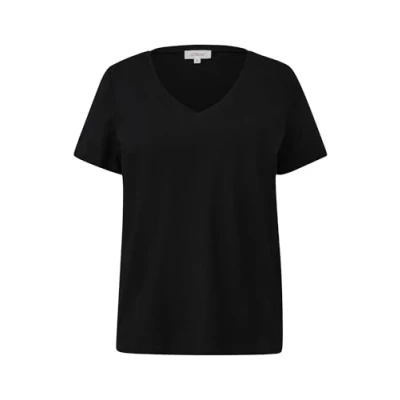 Abbildung von s.Oliver MIT Vausschnitt Tshirt basic, Damen, Größe: 34, Schwarz