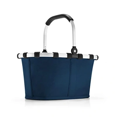 Abbildung von reisenthel carrybag XS Dark Blue Kleiner Stabiler Korb im Format Variante der Einkaufsikone praktische Innentasche Elegantes, wasserabweisendes Design