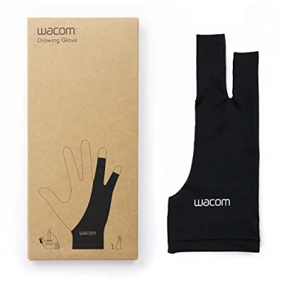 Abbildung von Wacom Drawing Glove Handschuh zum Zeichnen auf dem Grafik Display (für Rechts und Linkshänder, Zeichenhandschuh, schwarz), Black, Unique size