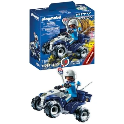 Abbildung von PLAYMOBIL City Action Polizei Speed Quad mit Rückzugsmotor Spielzeug für Kinder ab 4 Jahren 71092