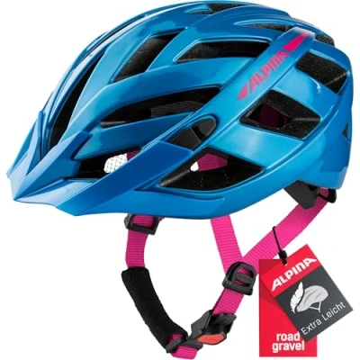 Abbildung von ALPINA PANOMA 2.0 Optimal Anpassbarer, Belüfteter City &amp; Touren Fahrradhelm Mit Fliegennetz Nachrüstbarem LED Für Erwachsene, true blue pink gloss, 52 57 cm