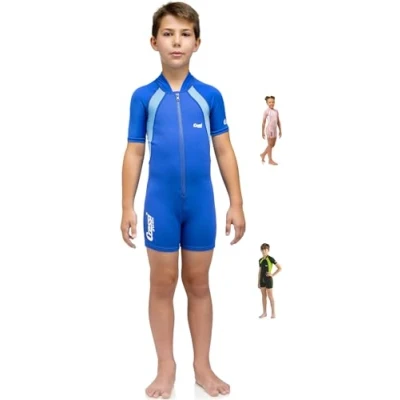 Abbildung von Cressi Kid Shorty Wetsuit 1.5 mm Neoprenanzug für Kinder Ultra Stretch Neopren, Rosa/Weiß, XL (5/6 Jahre)