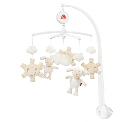 Abbildung von Fehn Musik Mobile Schaf Baby Einschlafhilfe Musikspielzeug Babymobile Spieluhr Melodie &quot;Schlaf Kindlein Schlaf&quot; Musikmobile Babybett Zubehör Spielzeug für Babys und Neugeborene von 05 Monaten