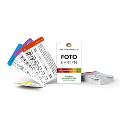 Abbildung von Fotokarten Grundlagen Fotografie Checkkarte Fotografieren Lernen für Einsteiger &amp; Anfänger Spickzettel Fototasche Geeignet Systemkamera, Spiegelreflexkamera Bridge Kamera