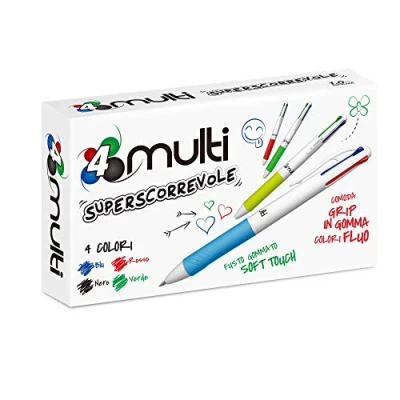 Abbildung von Osama 4 Multi Set Druckkugelschreiber Farben, 12 Stück Farben Kugelschreiber, 0,1 mm, mit schwarzer, blauer, roter und grüner Tinte, Ideal für Schreib Schulbedarf, Universität, Büro