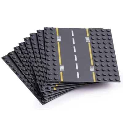 Abbildung von Groß Gebäude Baustein Grundplatten mit Allen Großen Marken Kompatibel (8 Pack Straßen) für Alter 3+