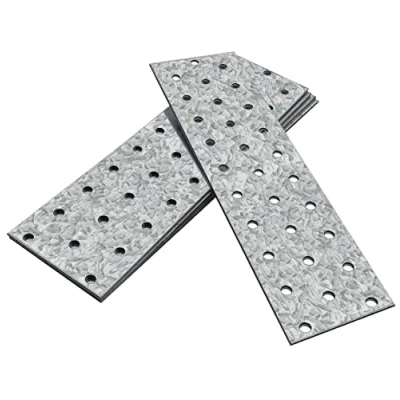 Abbildung von OMIDEAS 5 x Lochplatten (200 60 2) Flachverbinder Holzverbinder Verbindungsplatte Verbinder, Silber Verzinkt