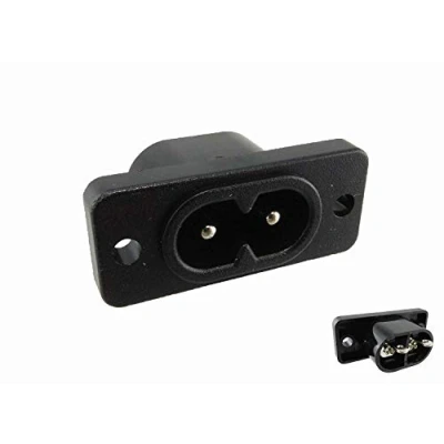 Abbildung von Kaltgeräte Steckverbinder C8 Stecker, Einbau horizontal 250V/2A
