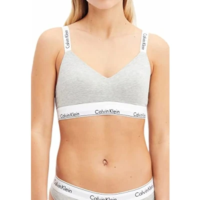Abbildung von Calvin Klein Damen BH Bralette Lightly Lined Vorgeformt, Grau (Grey Heather), S