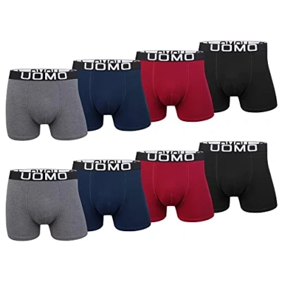 Abbildung von L&amp;K 8er Pack Boxershorts Herren Baumwolle Klassische Unterhosen Männer Unifarben Retroshorts 1117WE L