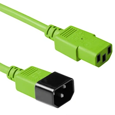 Abbildung von ACT Kaltgerätekabel 1.2m, C13 auf C14 Verlängerung, IEC Stecker Buchse 3 Pin AK5113 Grün