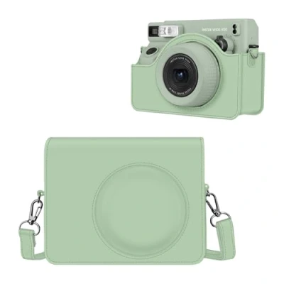 Abbildung von Fintie Tasche für Fujifilm instax Wide 400 Sofortbildkamera Premium Reise Kameratasche Hülle Schutzhülle Abdeckung mit abnehmbaren Riemen (Agavengrün)