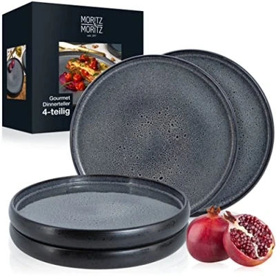 Abbildung von Moritz &amp; SOLID 4x Speiseteller 26 cm Steinzeug Teller Set Geschirr zum Servieren