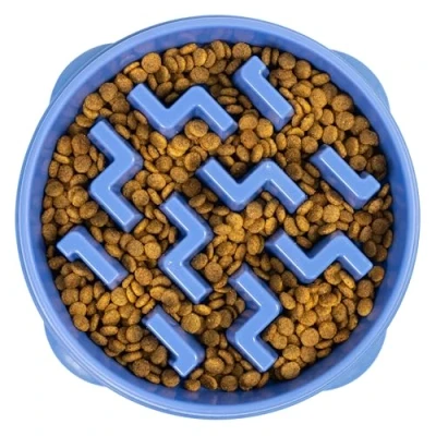 Abbildung von Outward Hound Fun Feeder Slo Bowl Slow Hundenapf Anti Schlucken Interaktive groß blau