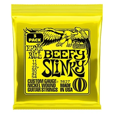 Abbildung von Ernie Ball Beefy Slinky Nickel Wound E Gitarrensaiten, 3er Pack, Stärke 11 54