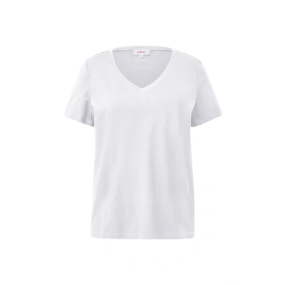 Abbildung von s.Oliver MIT Vausschnitt Tshirt basic, Damen, Größe: 48, Weiß