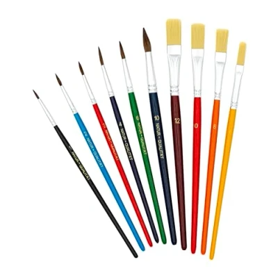Abbildung von TSI 49110 Pinsel Set 10tlg (Haarpinsel Größe 1,2,4,6,8,10 Borstenpinsel 4,6,10,12)